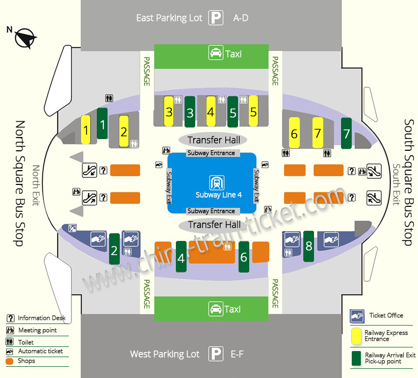 Beijing South Train Station Map first floor