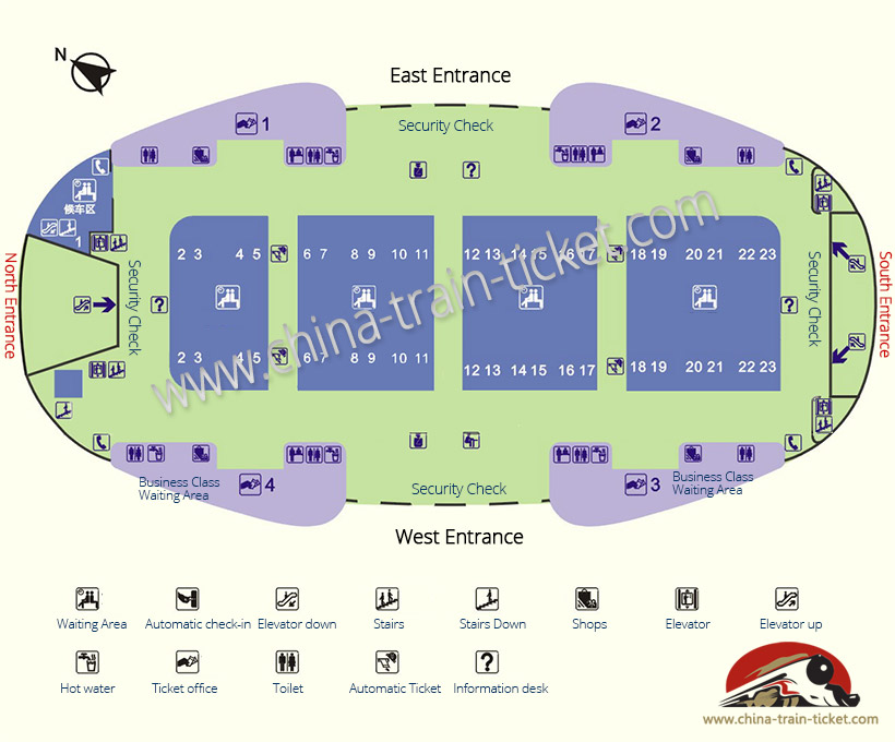 Beijing South Train Station Map second floor